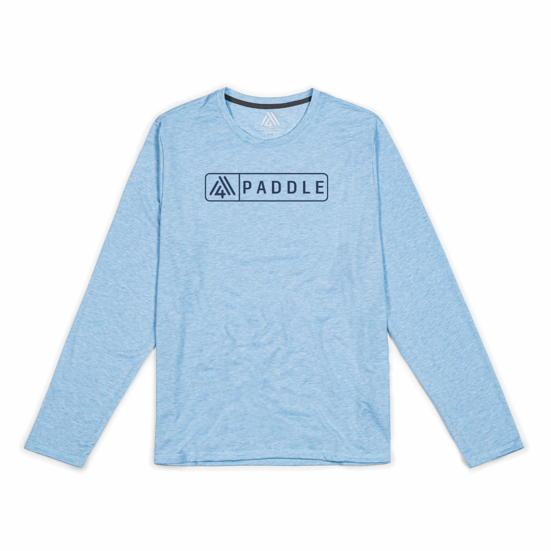 Men's Hybrid Long Sleeve Tee - Paddle Heather Blue