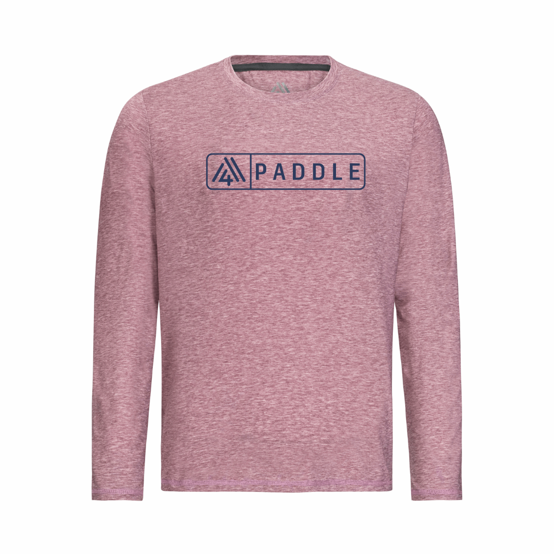 Men's Hybrid Long Sleeve Tee - Paddle Heather Red