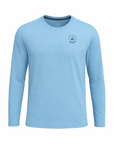 Men's Hybrid Long Sleeve Tee - Squash Heather Blue