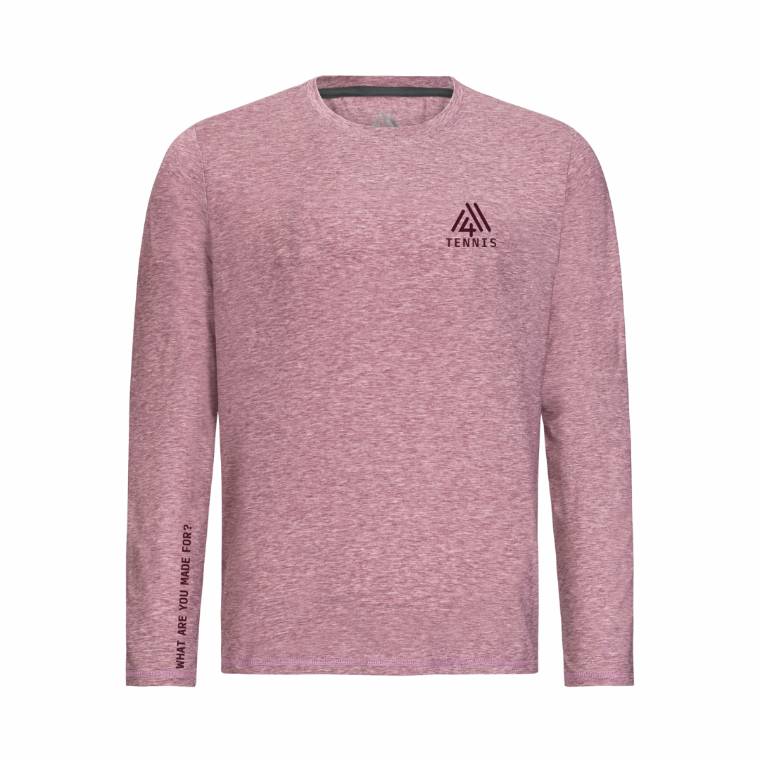 Men's WAYM4 Hybrid Long Sleeve Tee - Tennis Heather Red
