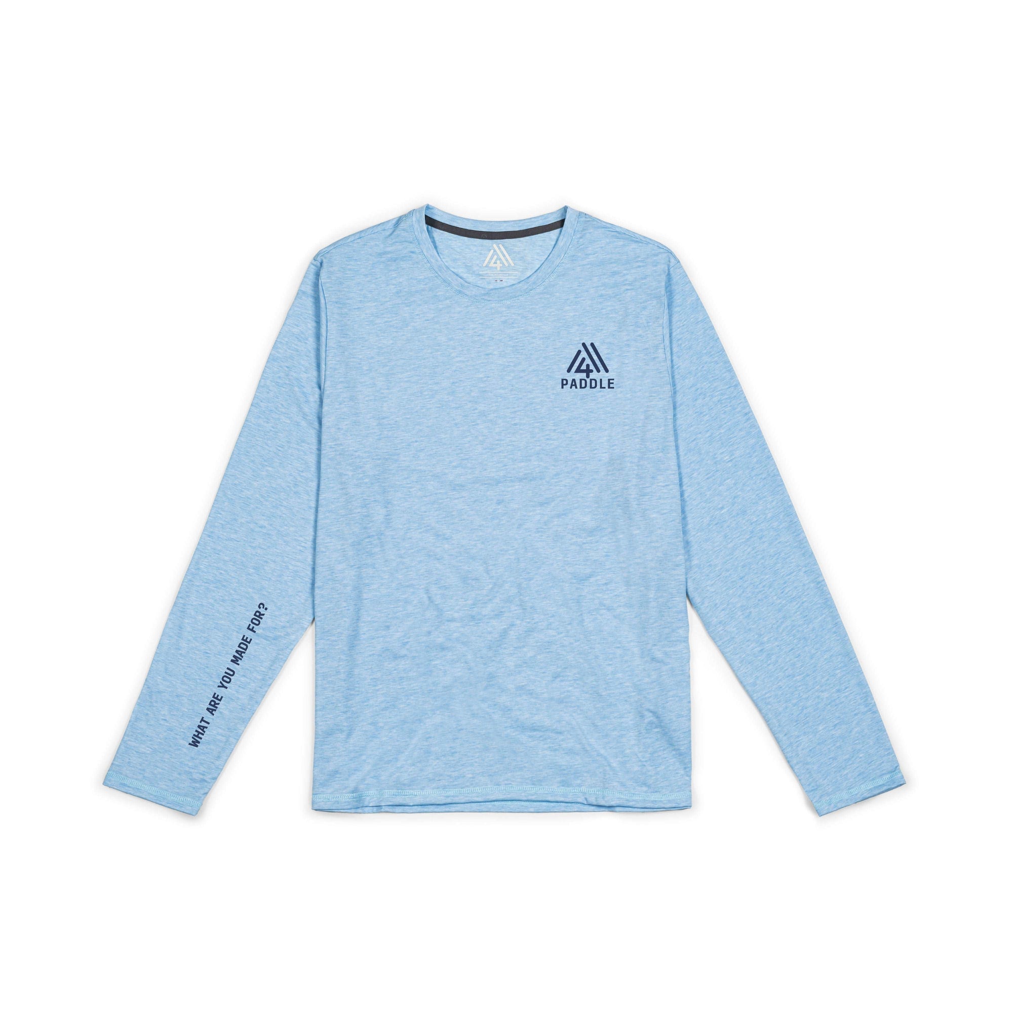 Men's WAYM4 Hybrid Long Sleeve Tee - Paddle Heather Blue