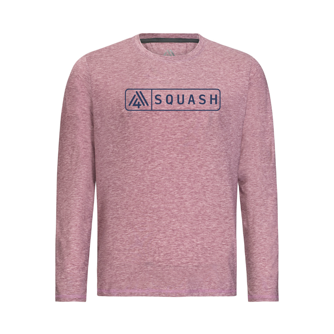 Men's Hybrid Long Sleeve Tee - Squash Heather Red
