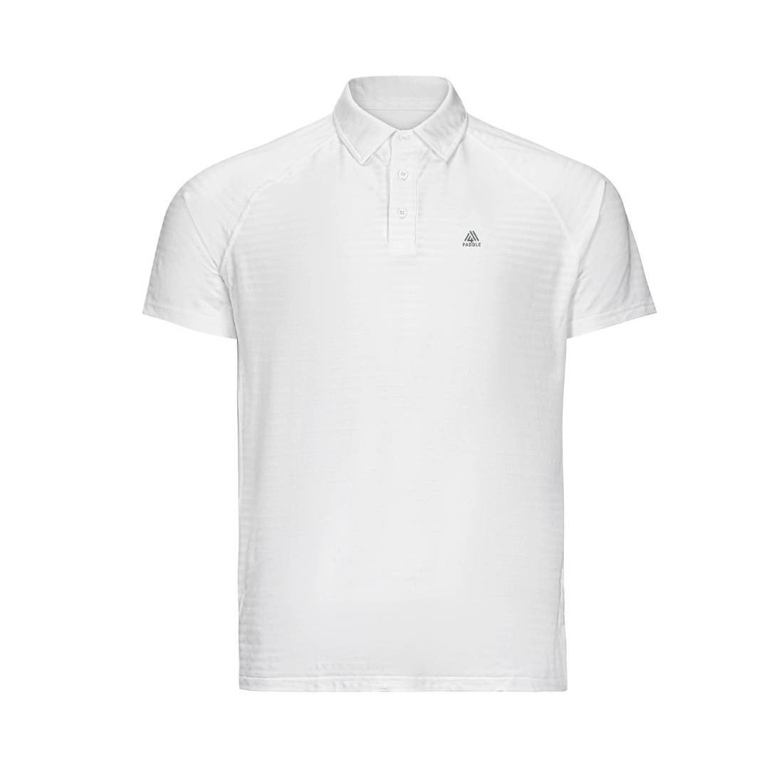 Men's Active Stripe Polo - Paddle White