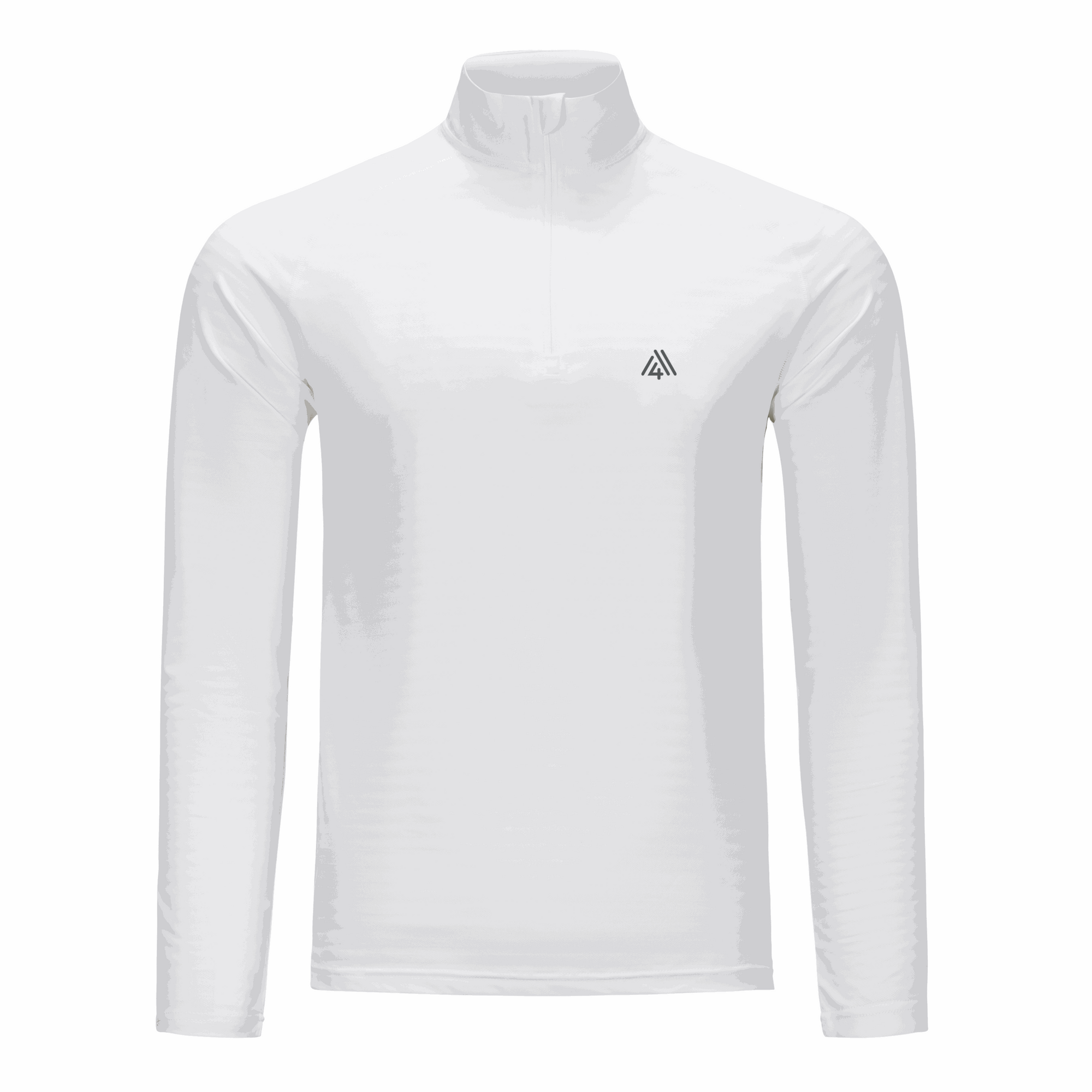 Men's Active Stripe Quarter Zip White