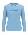 Women's Hybrid Long Sleeve Tee - Tennis Heather Blue