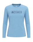Women's Hybrid Long Sleeve Tee - Tennis Heather Blue