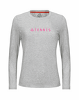 Women's Hybrid Long Sleeve Tee - Tennis Heather Silver