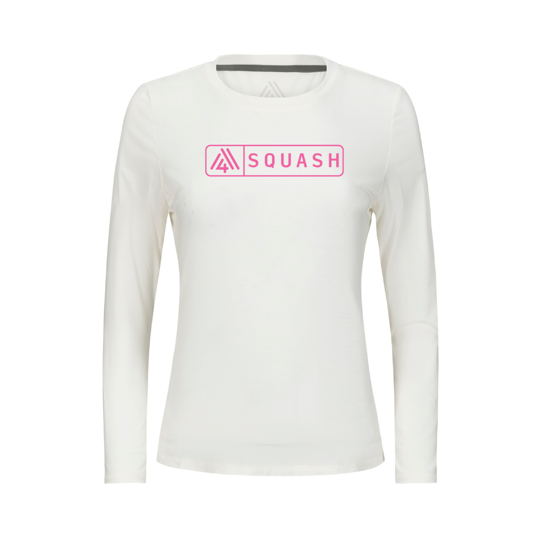 Women's Hybrid Long Sleeve Tee - Squash White
