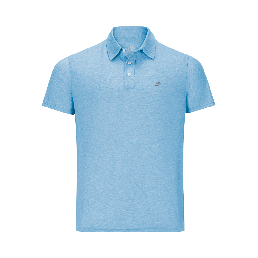 Men's Hybrid Polo - Paddle Heather Blue