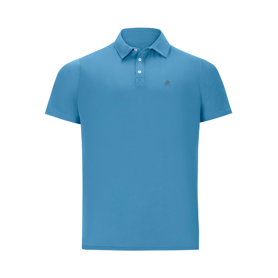 Men's Hybrid Polo - Squash Light Blue