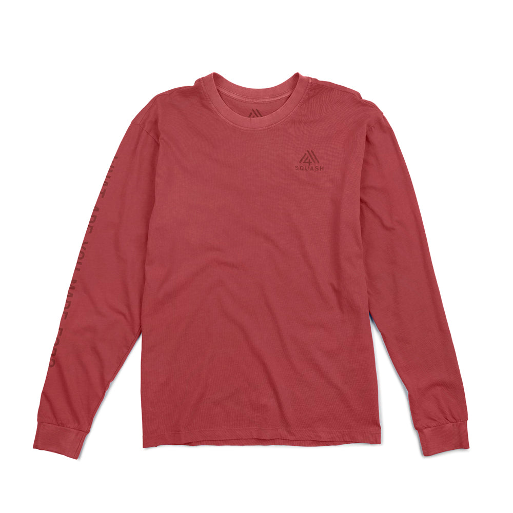 Unisex Vintage Cotton Long Sleeve Tee - Squash Red Squash