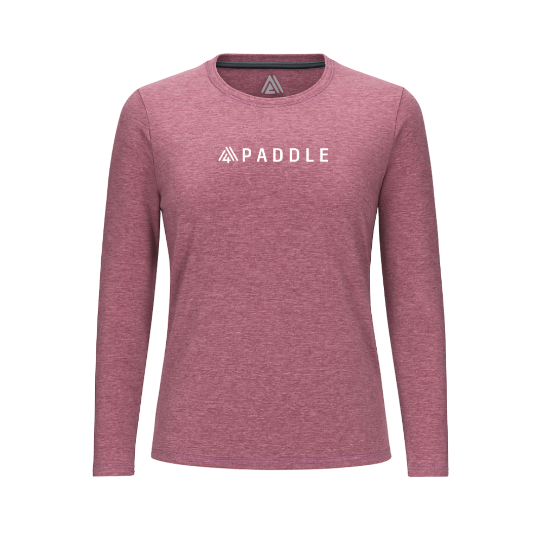 Women's Hybrid Long Sleeve Tee - Paddle Heather Red