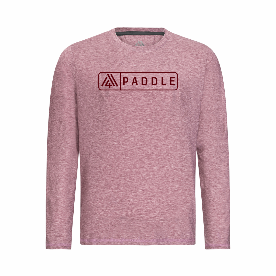 Men&#39;s Hybrid Long Sleeve Tee - Paddle Heather Red - Red