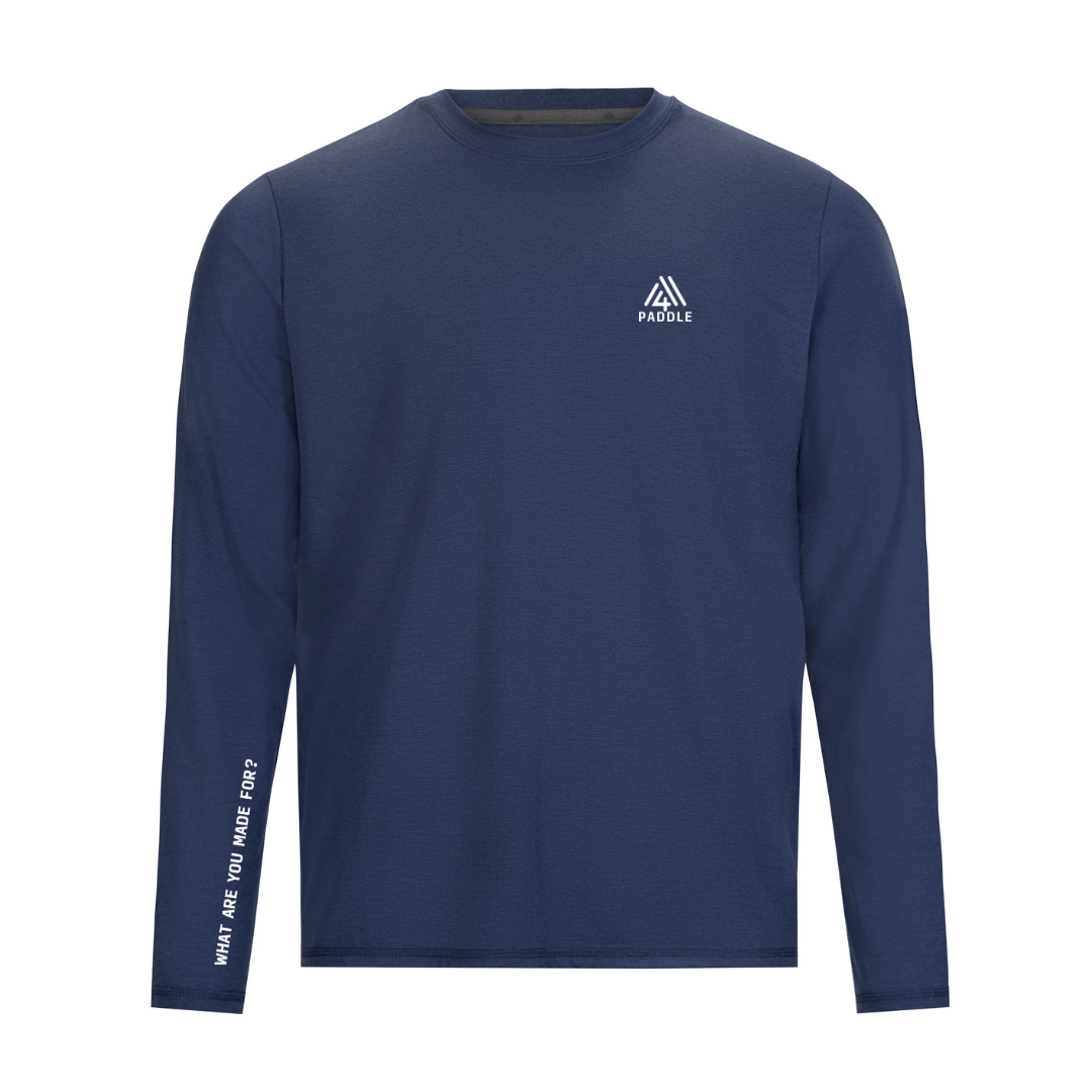 Men's WAYM4 Hybrid Long Sleeve Tee - Paddle Blue Indigo