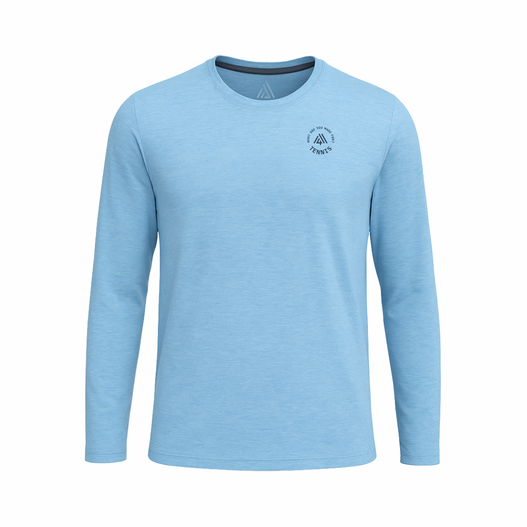 Men's Hybrid Long Sleeve Tee - Tennis Heather Blue
