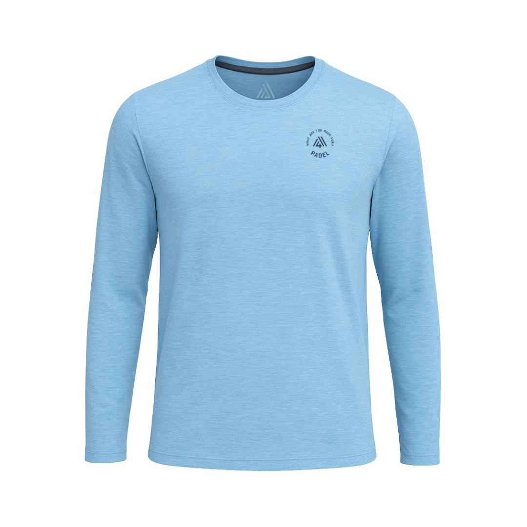 Men's Hybrid Long Sleeve Tee - Padel Heather Blue
