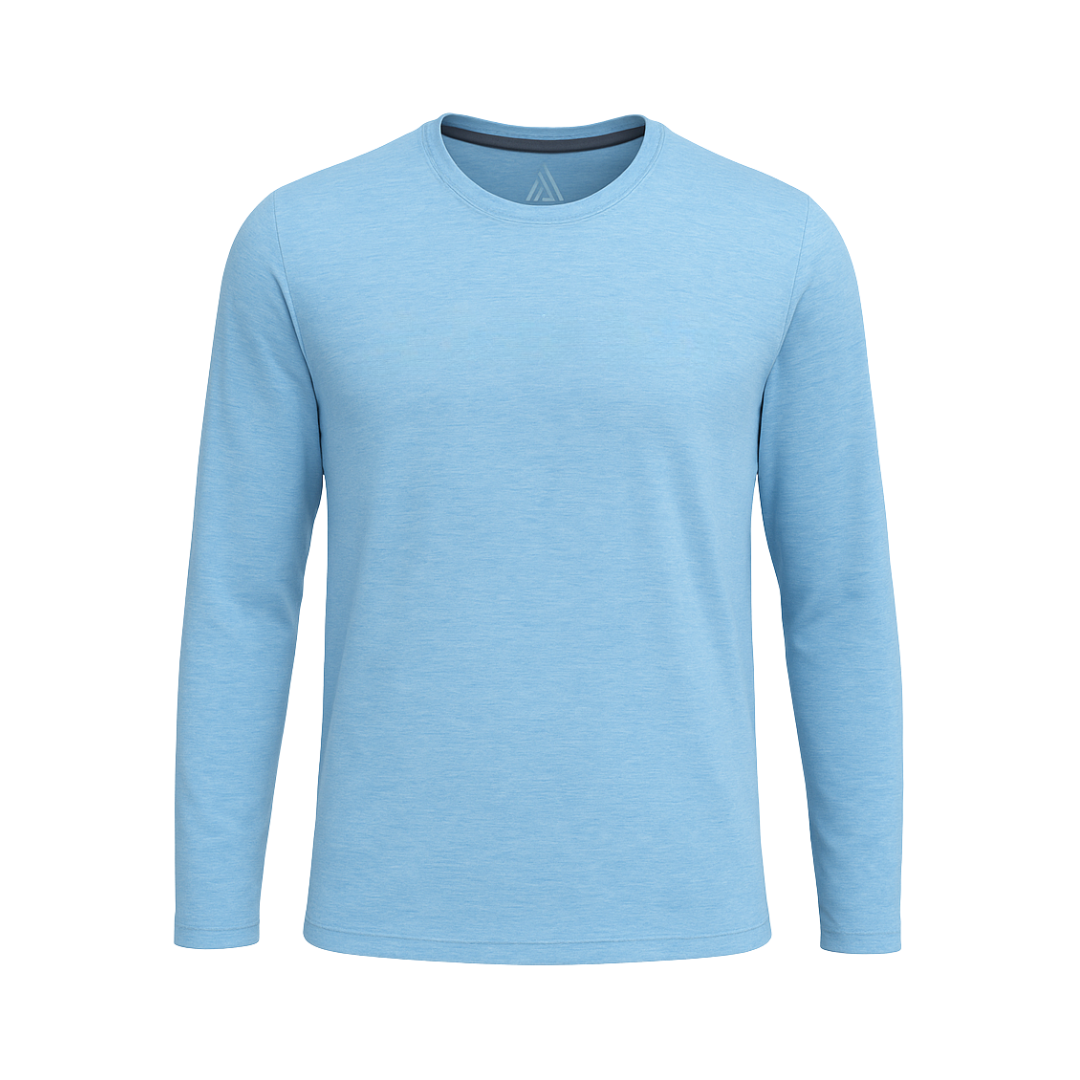 Men's Hybrid Long Sleeve Tee Heather Blue