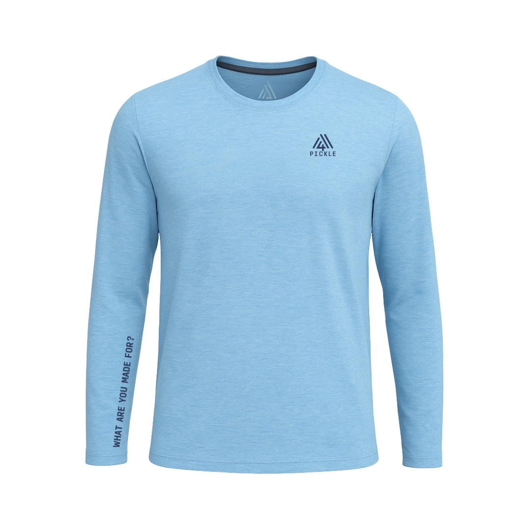 Men's WAYM4 Hybrid Long Sleeve Tee - Pickle Heather Blue