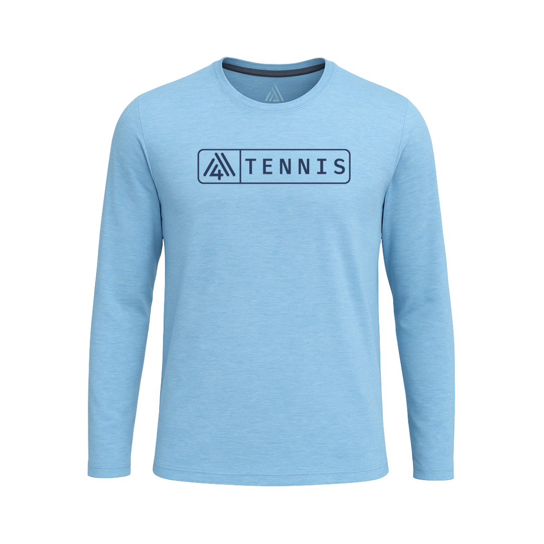 Men's Hybrid Long Sleeve Tee - Tennis Heather Blue