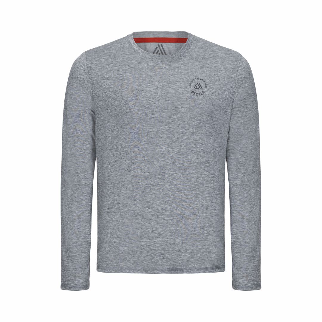 Men's Hybrid Long Sleeve Tee - Pickle Heather Grey