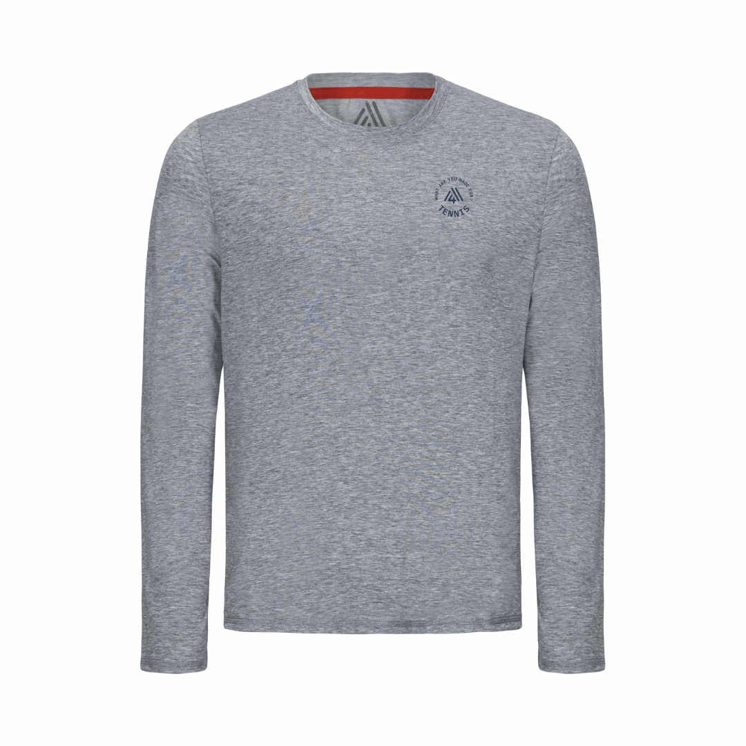 Men's Hybrid Long Sleeve Tee - Tennis Heather Grey