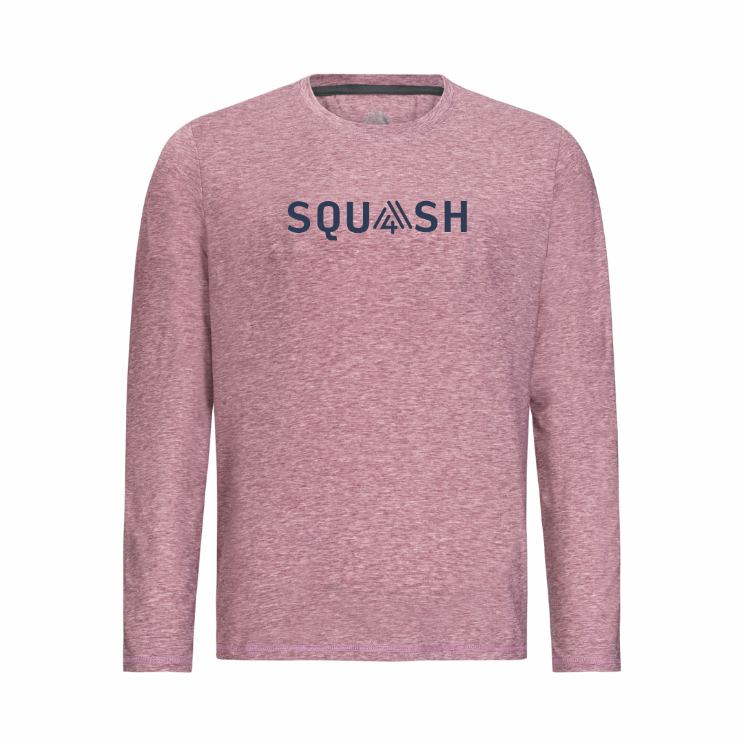 Men's Hybrid Long Sleeve Tee - Squash Heather Red