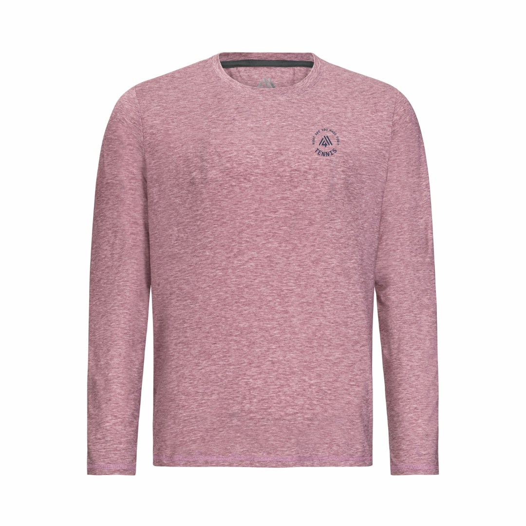 Men's Hybrid Long Sleeve Tee - Tennis Heather Red