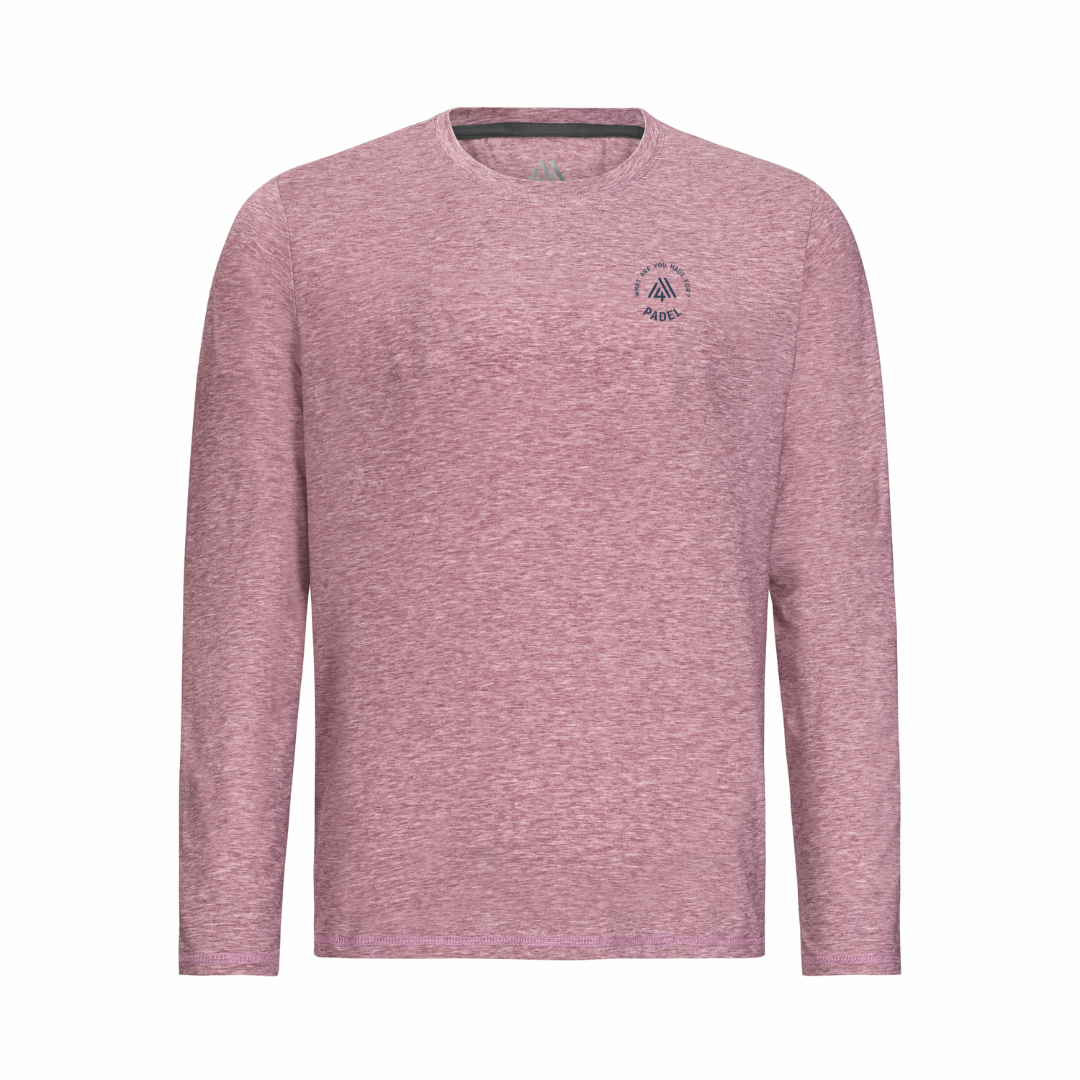 Men's Hybrid Long Sleeve Tee - Padel Heather Red