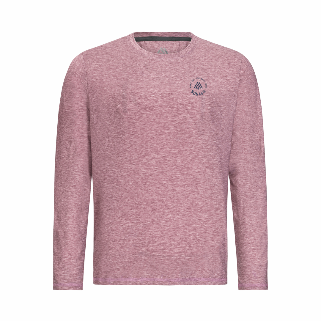 Men's Hybrid Long Sleeve Tee - Squash Heather Red