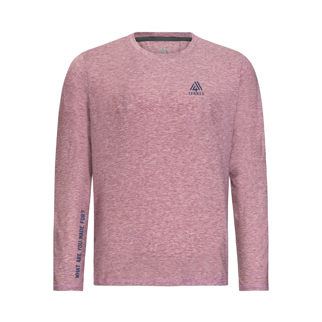 Men's WAYM4 Hybrid Long Sleeve Tee - Tennis Heather Red