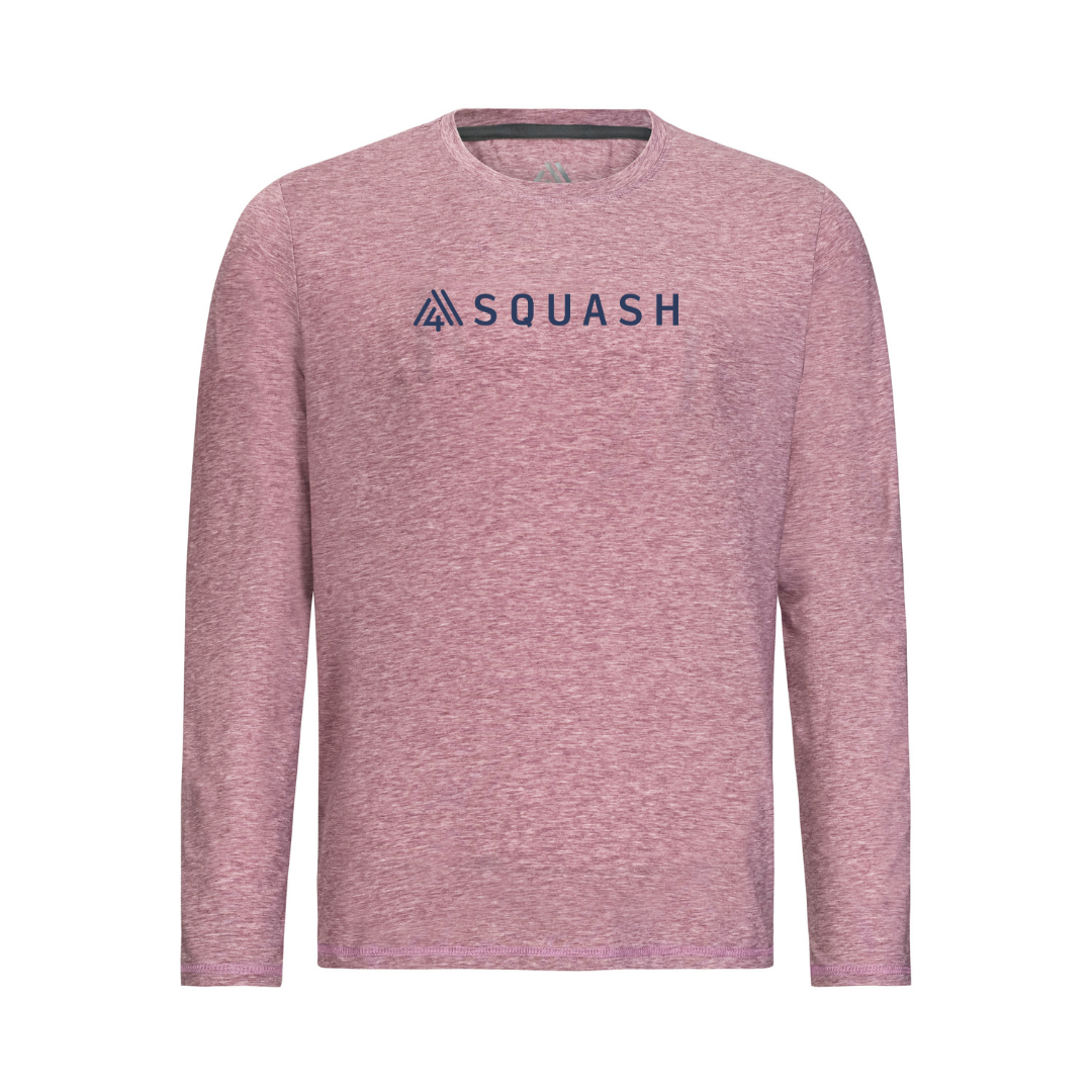 Men's Hybrid Long Sleeve Tee - Squash Heather Red