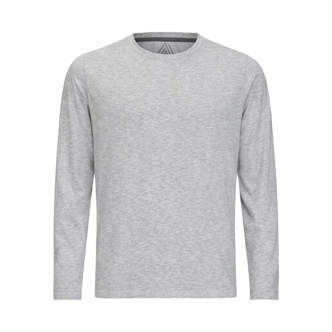 Men's Hybrid Long Sleeve Tee Heather Silver