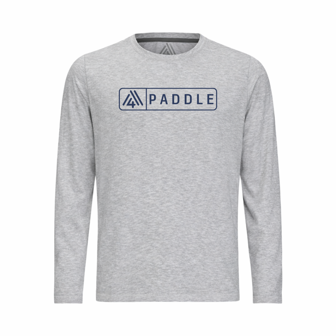 Men's Hybrid Long Sleeve Tee - Paddle Heather Silver