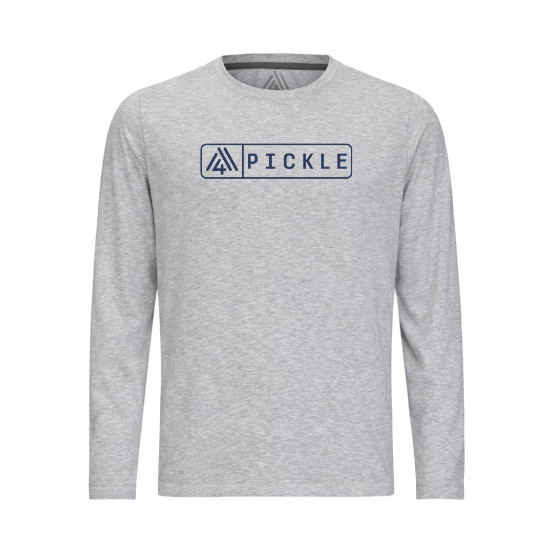 Men's Hybrid Long Sleeve Tee - Pickle Heather Silver
