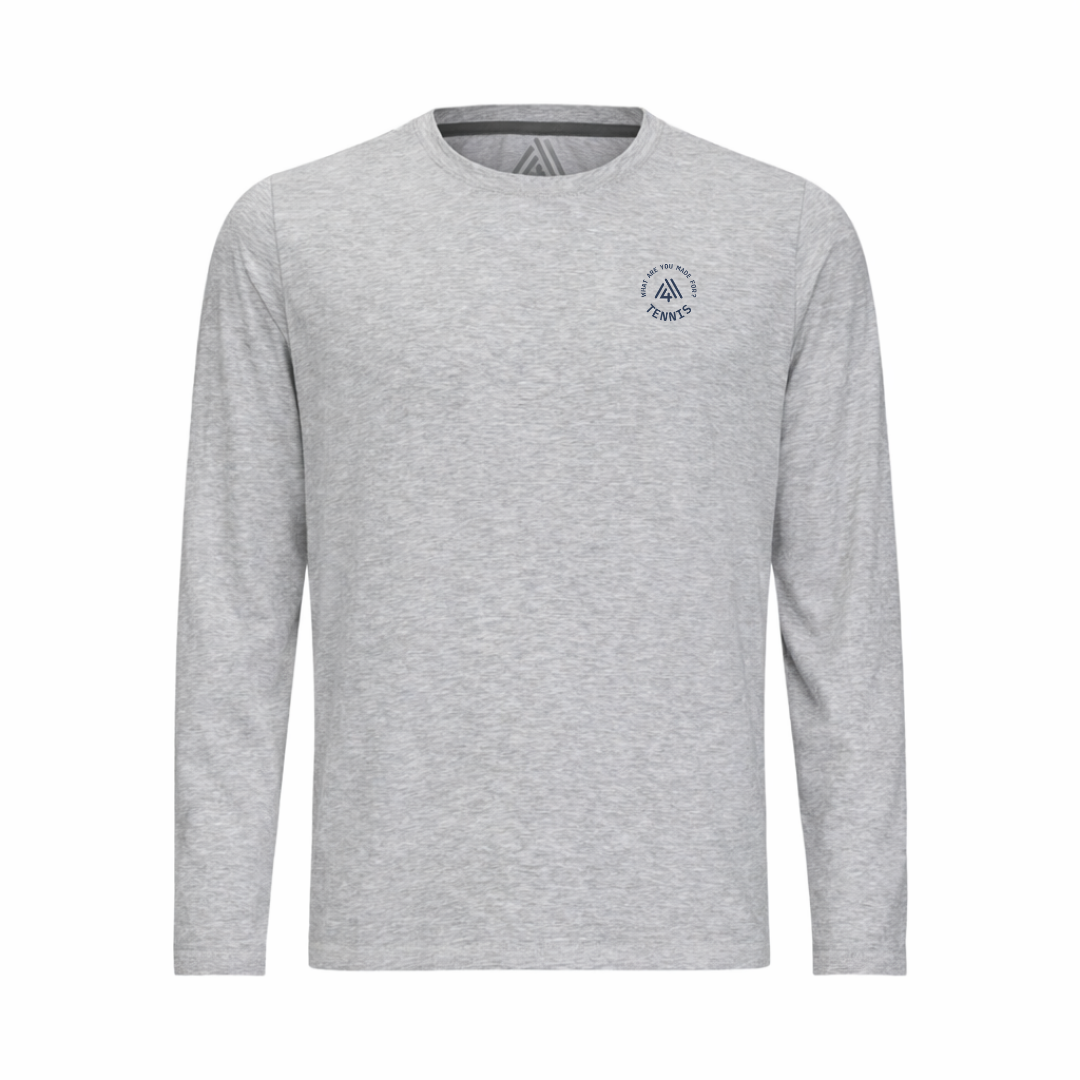 Men's Hybrid Long Sleeve Tee - Tennis Heather Silver