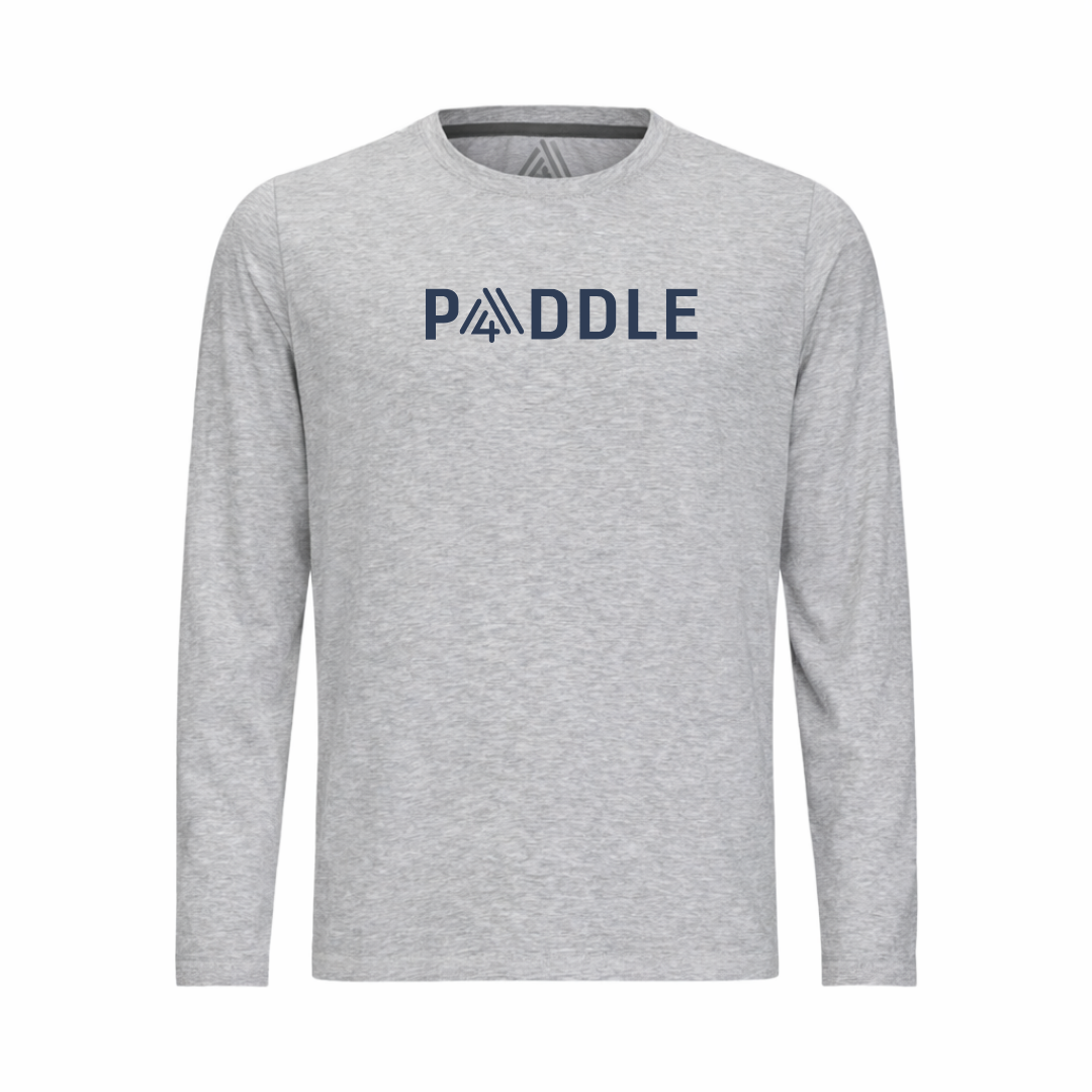 Men's Hybrid Long Sleeve Tee - Paddle Heather Silver