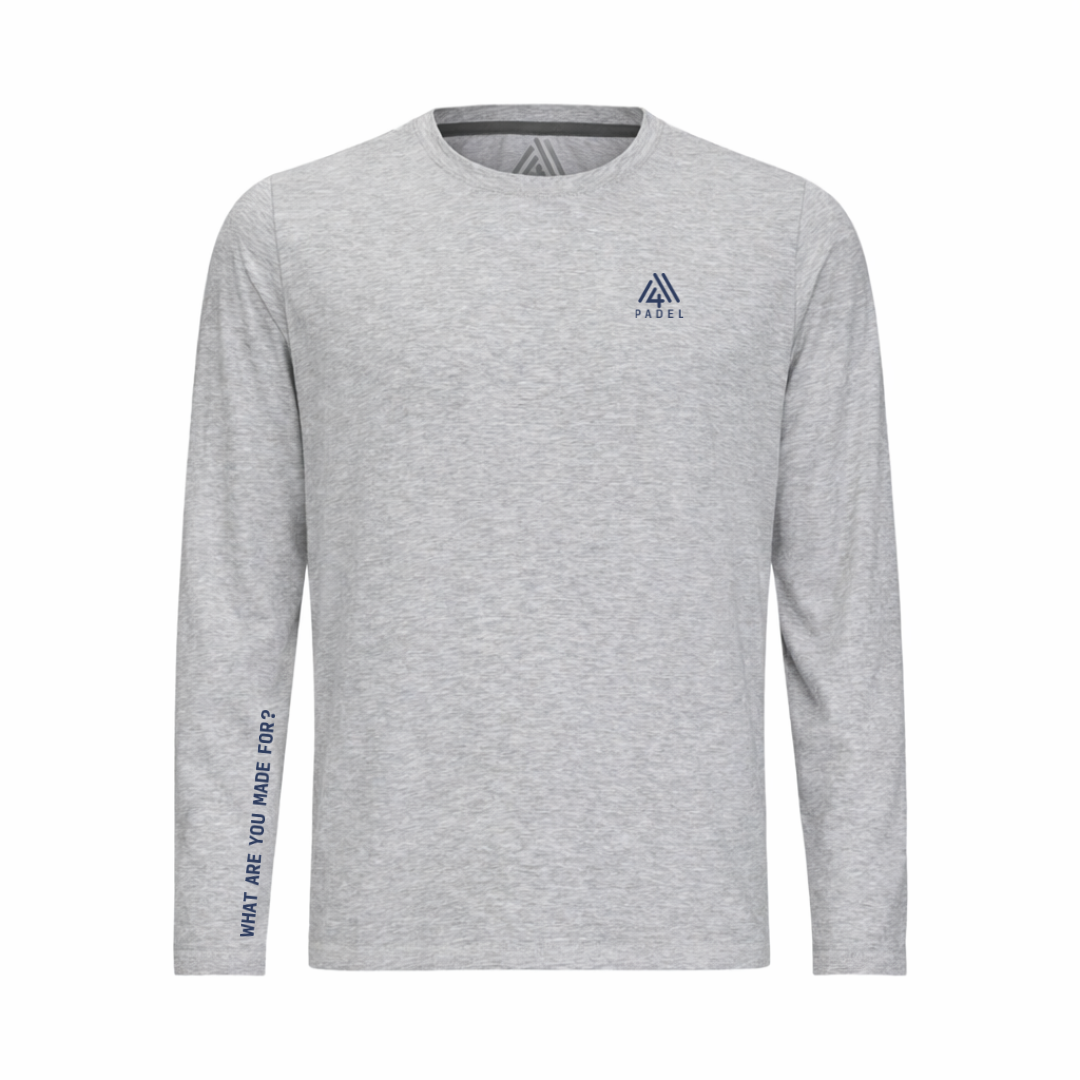 Men's WAYM4 Hybrid Long Sleeve Tee - Padel Heather Silver