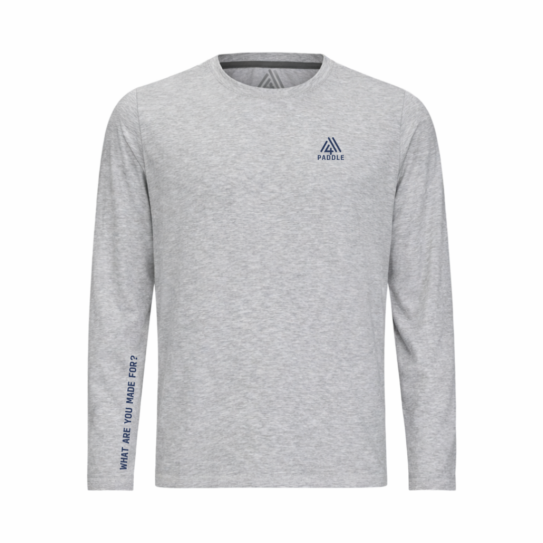 Men's WAYM4 Hybrid Long Sleeve Tee - Paddle Heather Silver