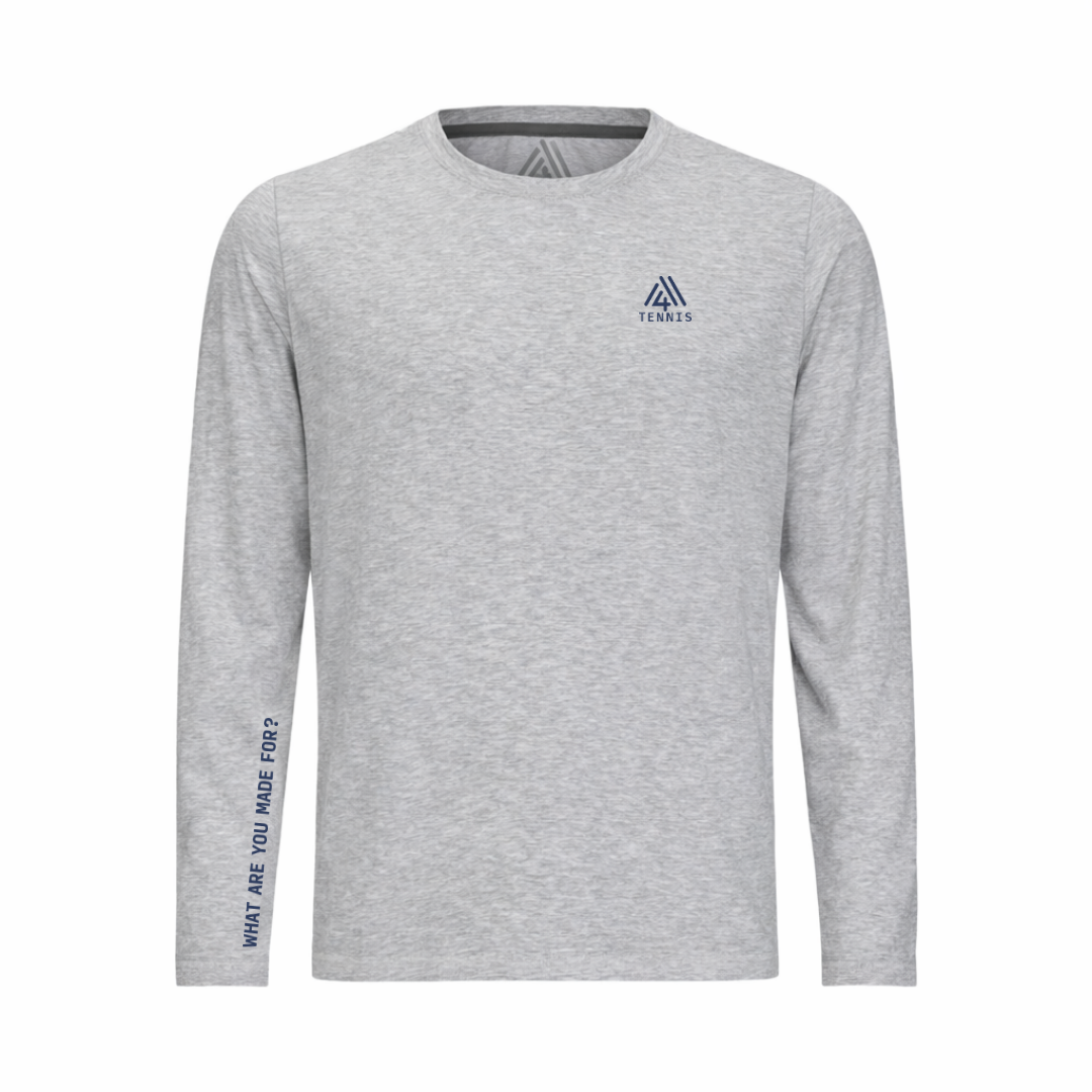 Men's WAYM4 Hybrid Long Sleeve Tee - Tennis Heather Silver