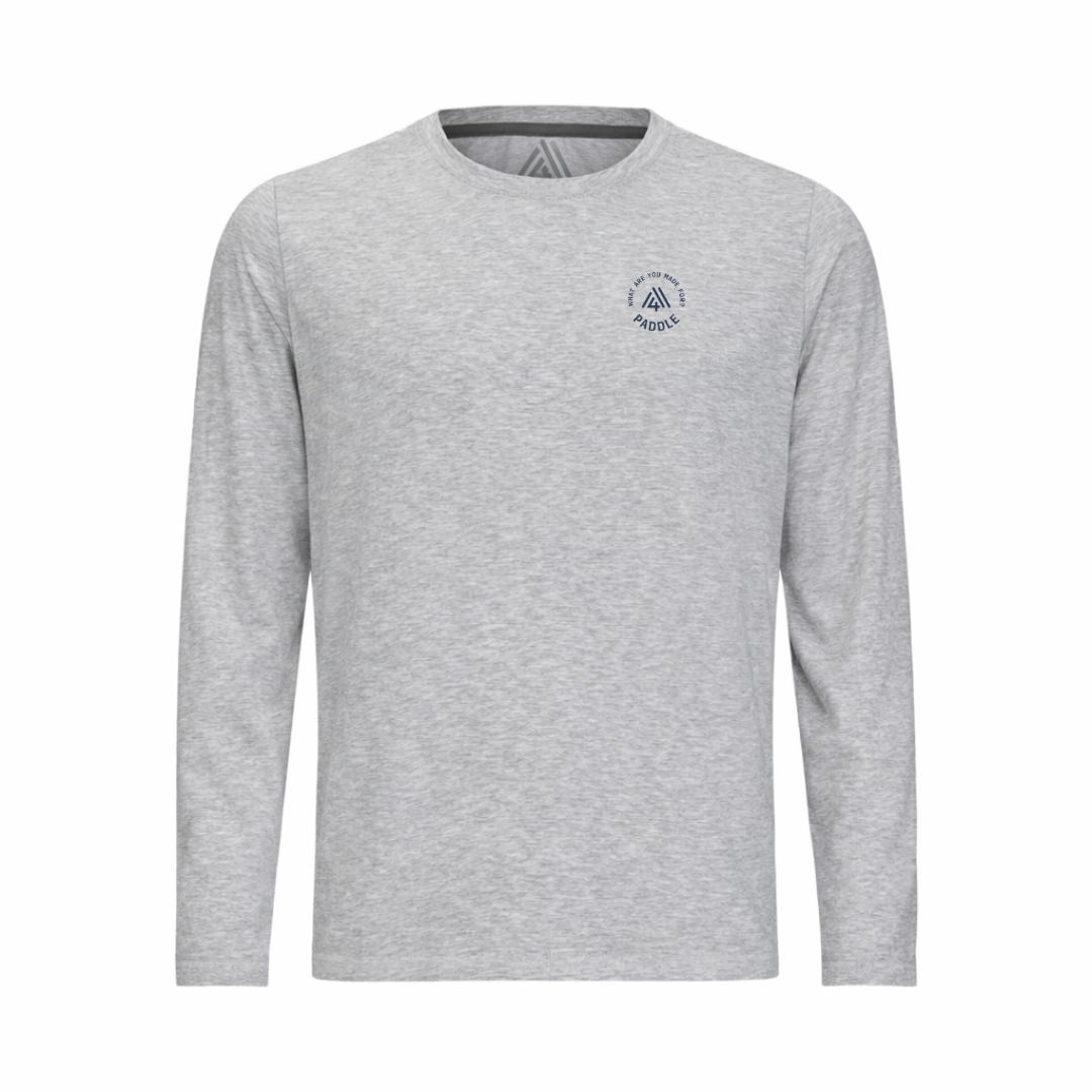 Men's Hybrid Long Sleeve Tee - Paddle Heather Silver