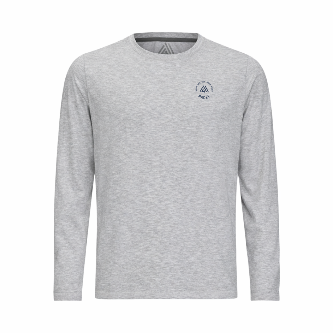 Men's Hybrid Long Sleeve Tee - Padel Heather Silver