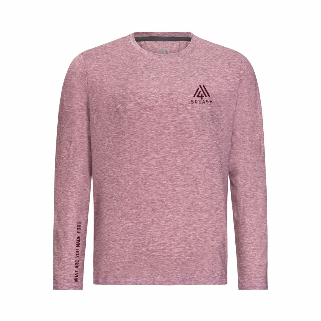 Men's Hybrid Long Sleeve Tee - Squash Heather Red