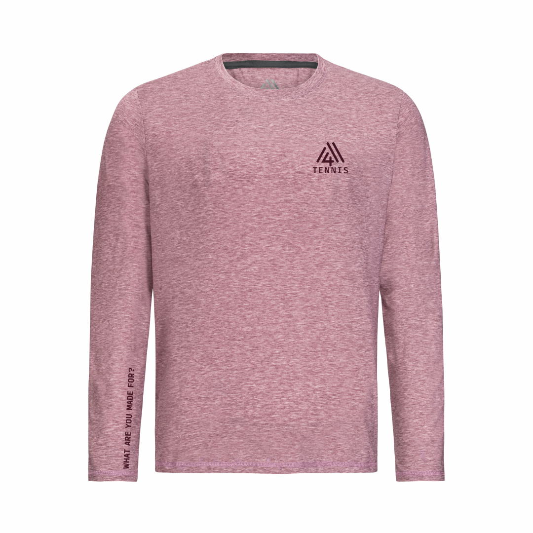 Men's Hybrid Long Sleeve Tee - Tennis Heather Red