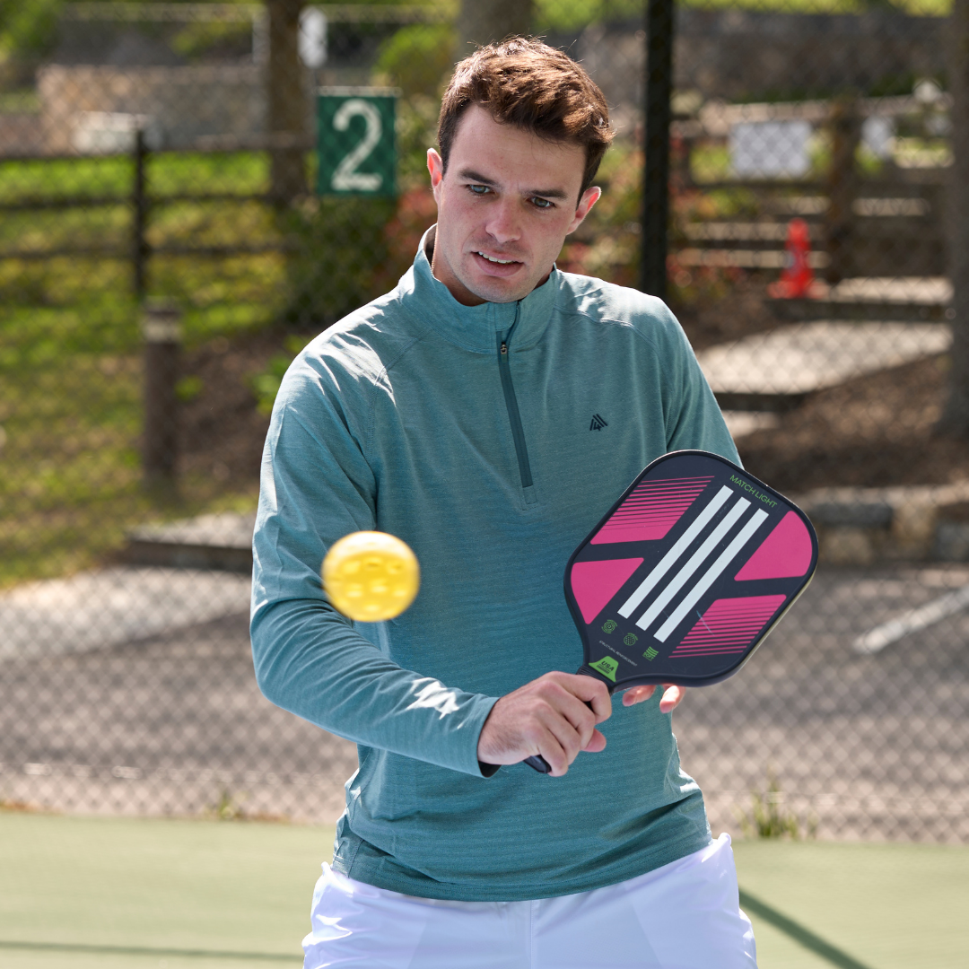 Men&#39;s Active Stripe Quarter Zip - Pickle