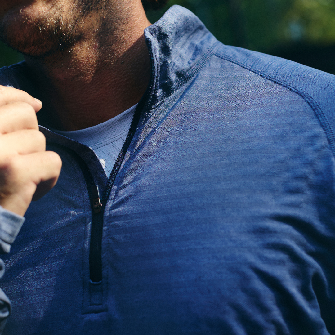 Men&#39;s Active Stripe Quarter Zip - Paddle