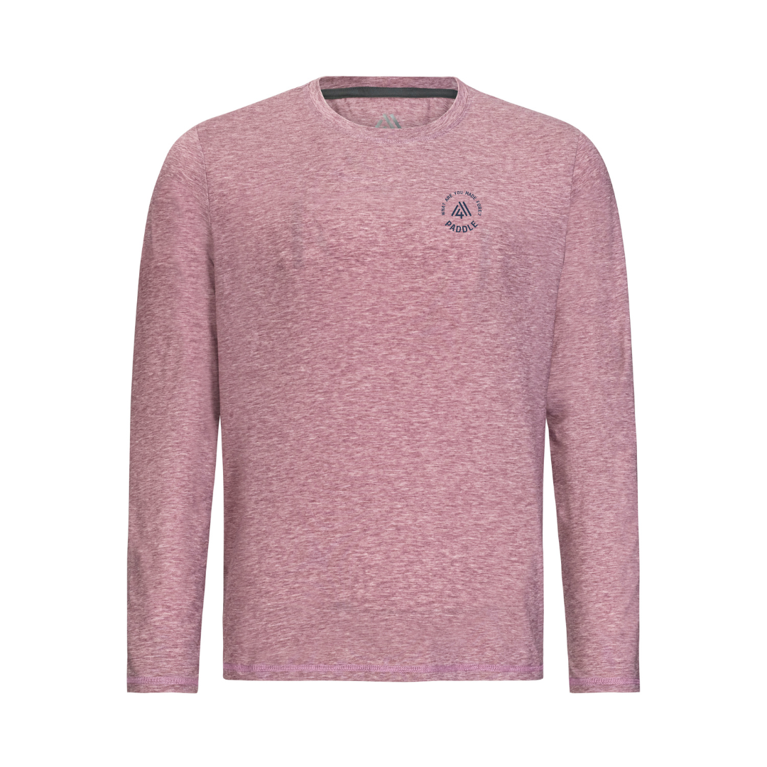 Men's Hybrid Long Sleeve Tee - Paddle Heather Red