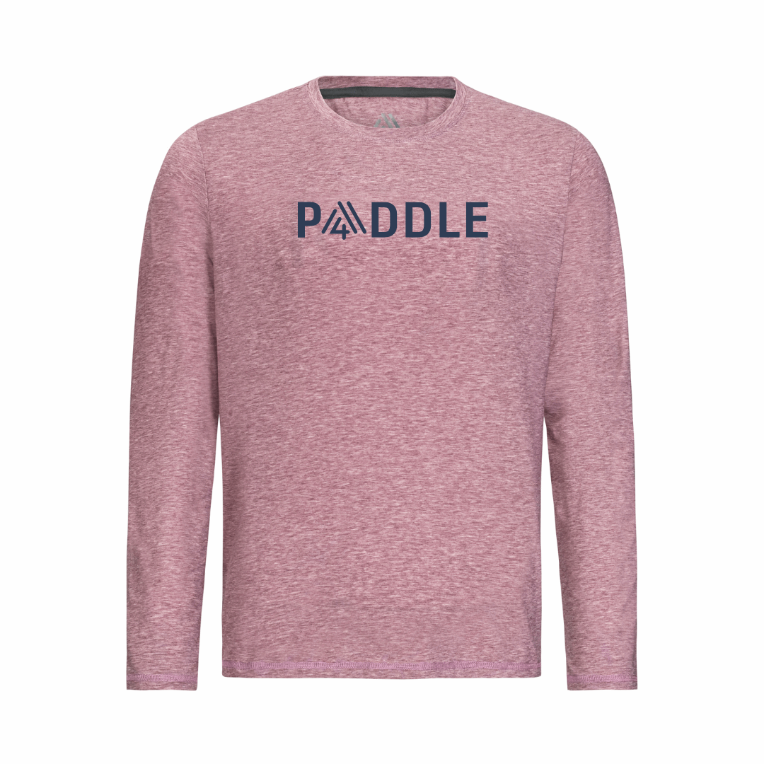 Men's Hybrid Long Sleeve Tee - Paddle Heather Red