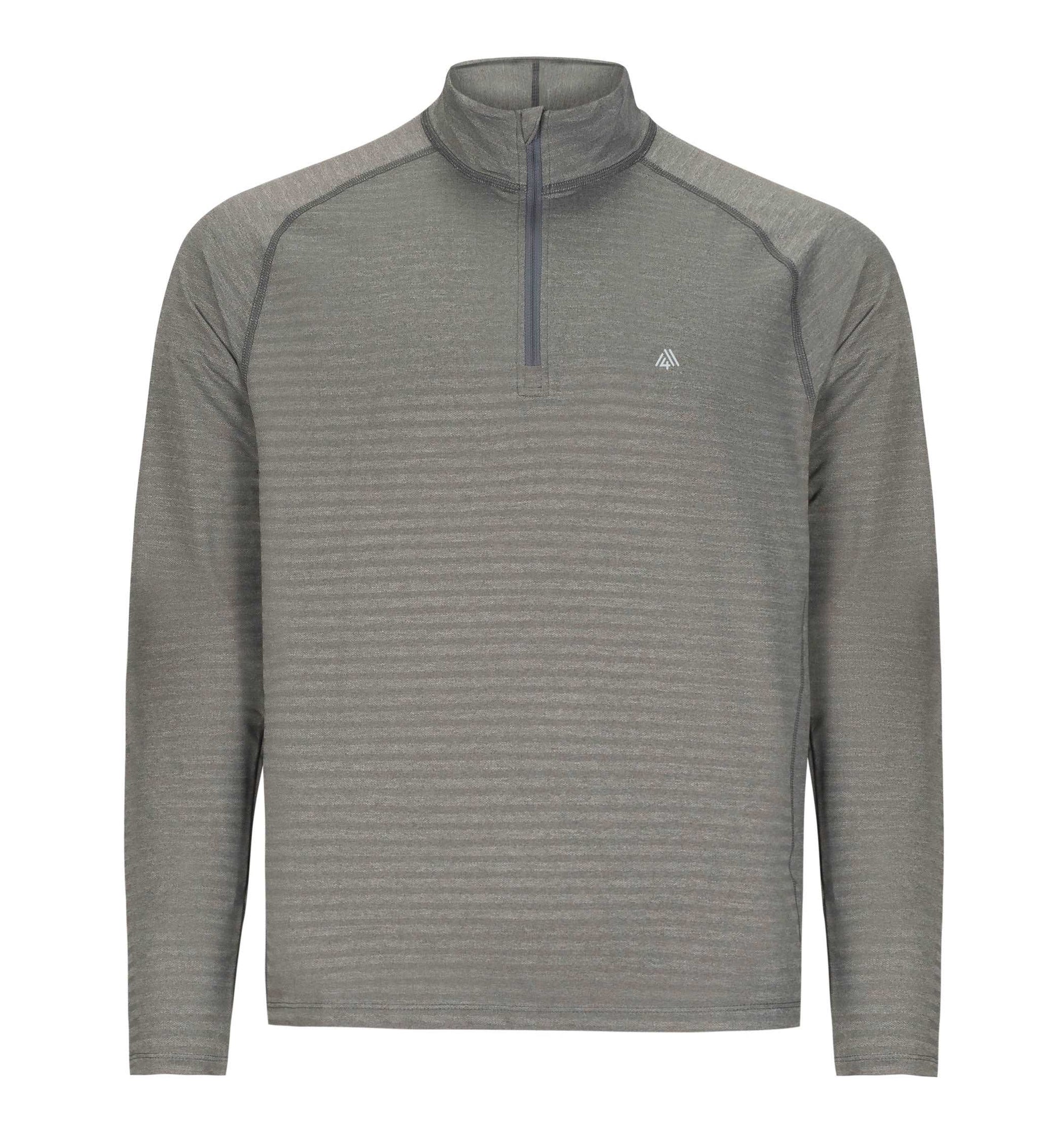 Men's Active Stripe 1/4 Zip Charcoal