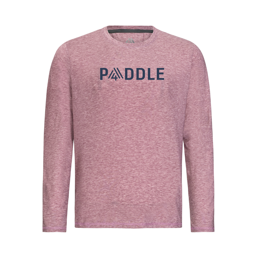 Men's Hybrid Long Sleeve Tee - Paddle Heather Red