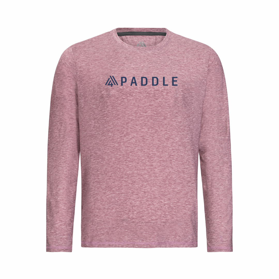 Men's Hybrid Long Sleeve Tee - Paddle Heather Red
